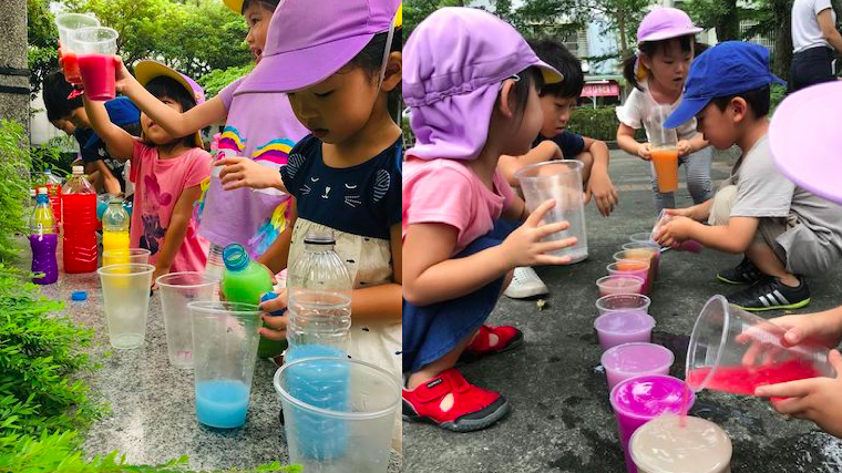 みんなの家,台北,幼稚園,日本語幼児教育,モンテッソーリ,お外遊び,花育,遊び場